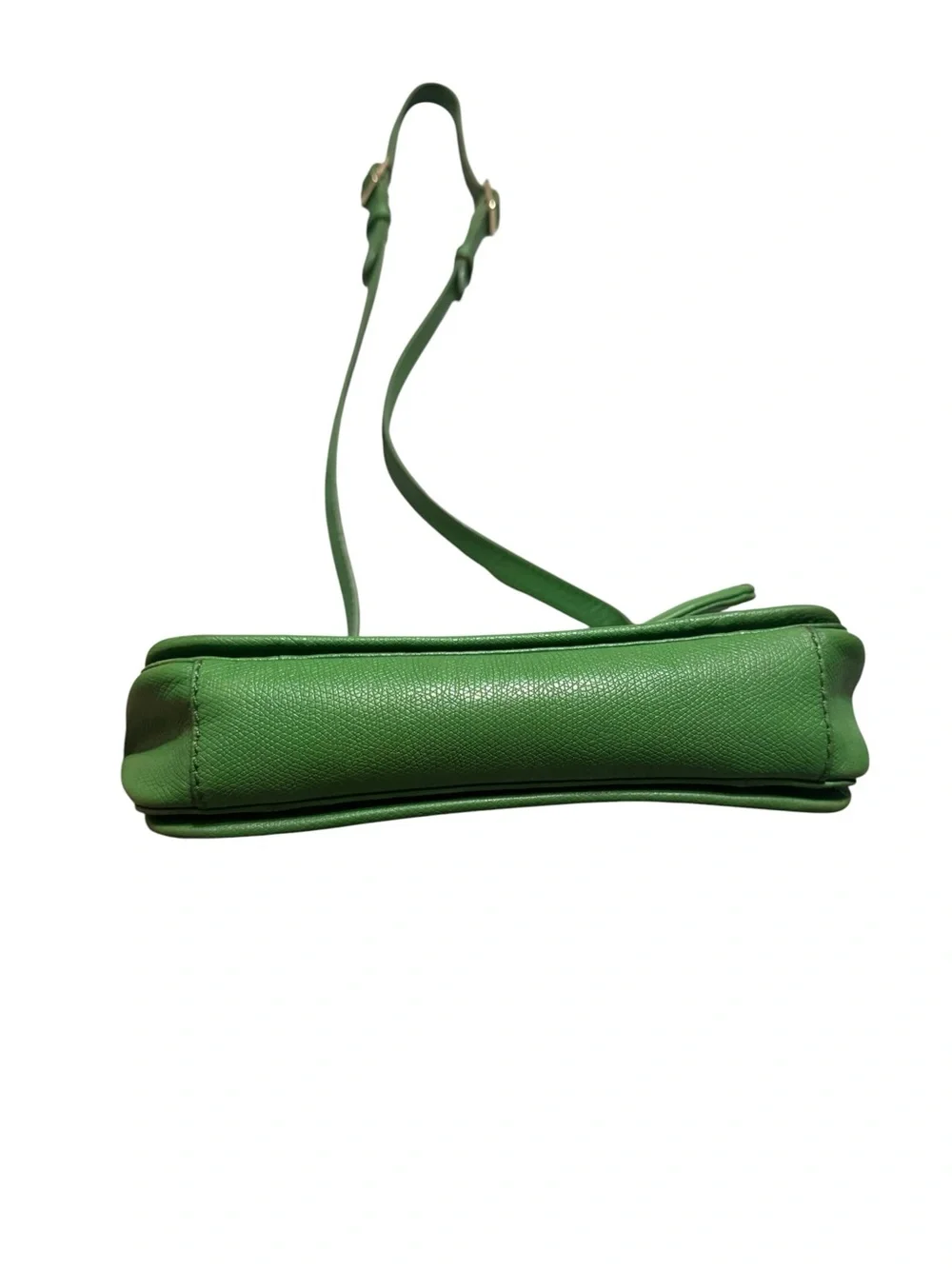 Green Leather Crossbody Bag with Bird Accent